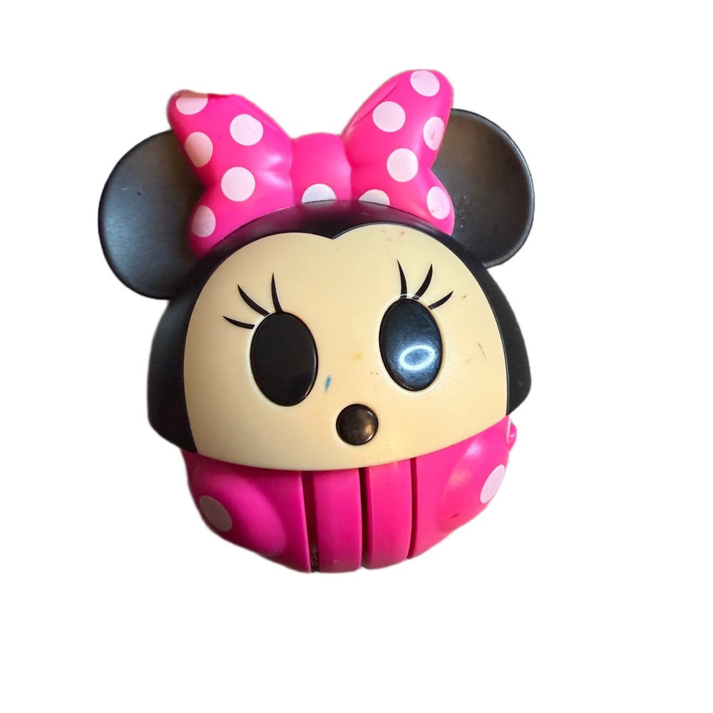 Disney Minnie Mouse Rolling Toy Pink Polka Dot Bow Round Figure 4 Inch